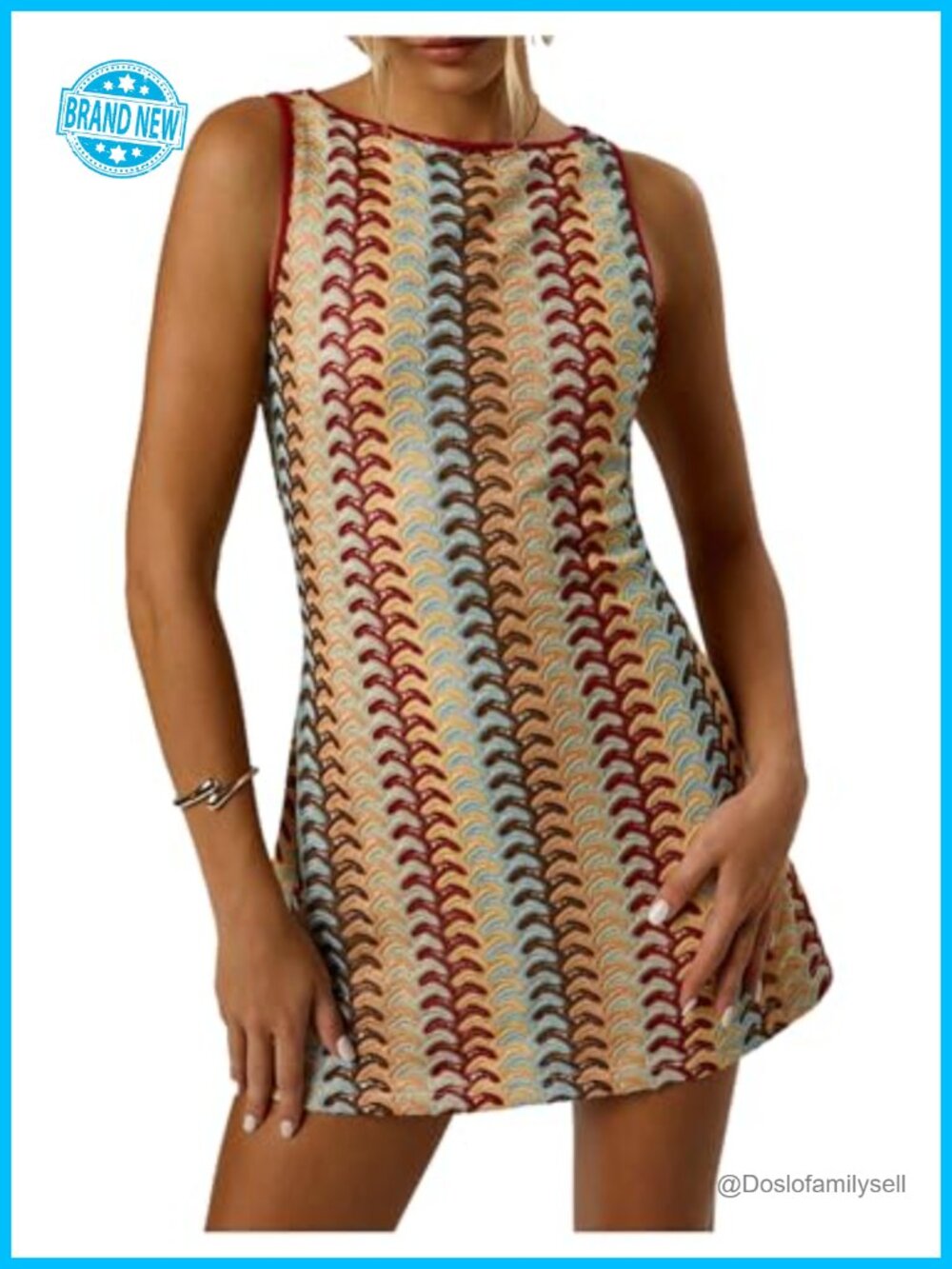 Crochet Mini Dress Boho Beach A-Line Sleeveless Sundress